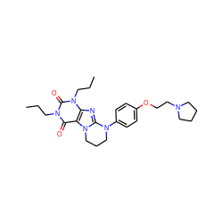 CCCn1c(=O)c2c(nc3n2CCCN3c2ccc(OCCN3CCCC3)cc2)n(CCC)c1=O ZINC000653840573