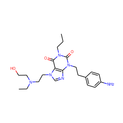 CCCn1c(=O)c2c(ncn2CCN(CC)CCO)n(CCc2ccc(N)cc2)c1=O ZINC000045338249