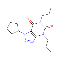 CCCn1c(=O)c2c(nnn2C2CCCC2)n(CCC)c1=O ZINC000012405685