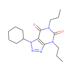 CCCn1c(=O)c2c(nnn2C2CCCCC2)n(CCC)c1=O ZINC000012405687