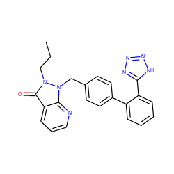 CCCn1c(=O)c2cccnc2n1Cc1ccc(-c2ccccc2-c2nnn[nH]2)cc1 ZINC000029051788