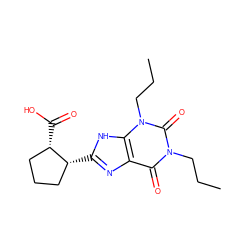 CCCn1c(=O)c2nc([C@@H]3CCC[C@@H]3C(=O)O)[nH]c2n(CCC)c1=O ZINC000029556158