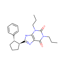 CCCn1c(=O)c2nc([C@H]3CCC[C@@H]3c3ccccc3)[nH]c2n(CCC)c1=O ZINC000012405522