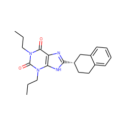 CCCn1c(=O)c2nc([C@H]3CCc4ccccc4C3)[nH]c2n(CCC)c1=O ZINC000000600295