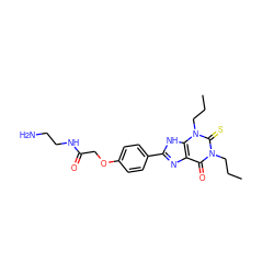 CCCn1c(=O)c2nc(-c3ccc(OCC(=O)NCCN)cc3)[nH]c2n(CCC)c1=S ZINC000029556253