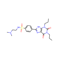 CCCn1c(=O)c2nc(-c3ccc(S(=O)(=O)NCCN(C)C)cc3)[nH]c2n(CCC)c1=O ZINC000026015531