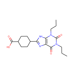 CCCn1c(=O)c2nc(C3CCC(C(=O)O)CC3)[nH]c2n(CCC)c1=O ZINC000029557778