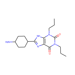 CCCn1c(=O)c2nc(C3CCC(N)CC3)[nH]c2n(CCC)c1=O ZINC000029553686