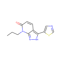 CCCn1c(=O)ccc2c(-c3cncs3)[nH]nc21 ZINC000653833376