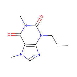 CCCn1c(=O)n(C)c(=O)c2c1ncn2C ZINC000012405449