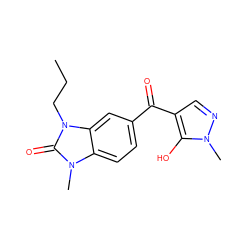 CCCn1c(=O)n(C)c2ccc(C(=O)c3cnn(C)c3O)cc21 ZINC000299863651