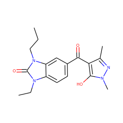 CCCn1c(=O)n(CC)c2ccc(C(=O)c3c(C)nn(C)c3O)cc21 ZINC000299855608