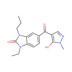 CCCn1c(=O)n(CC)c2ccc(C(=O)c3cnn(C)c3O)cc21 ZINC000299868538