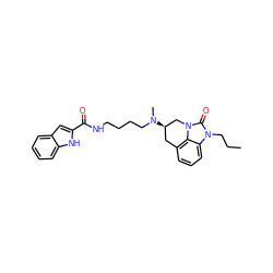 CCCn1c(=O)n2c3c(cccc31)C[C@@H](N(C)CCCCNC(=O)c1cc3ccccc3[nH]1)C2 ZINC001772615553