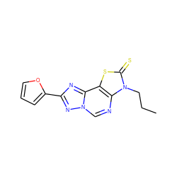 CCCn1c(=S)sc2c1ncn1nc(-c3ccco3)nc21 ZINC000049070056