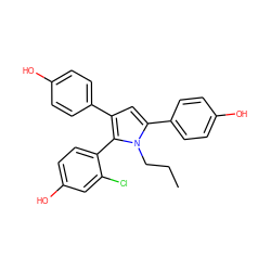 CCCn1c(-c2ccc(O)cc2)cc(-c2ccc(O)cc2)c1-c1ccc(O)cc1Cl ZINC000095575646