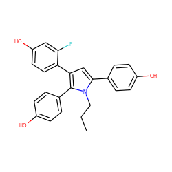 CCCn1c(-c2ccc(O)cc2)cc(-c2ccc(O)cc2F)c1-c1ccc(O)cc1 ZINC000095575221