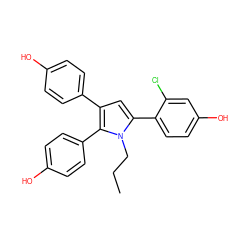 CCCn1c(-c2ccc(O)cc2Cl)cc(-c2ccc(O)cc2)c1-c1ccc(O)cc1 ZINC000095576301