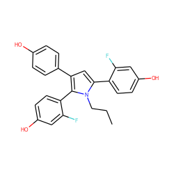 CCCn1c(-c2ccc(O)cc2F)cc(-c2ccc(O)cc2)c1-c1ccc(O)cc1F ZINC000095571746