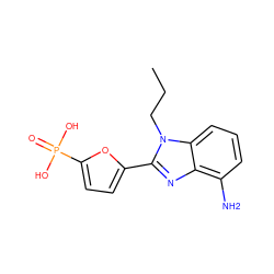 CCCn1c(-c2ccc(P(=O)(O)O)o2)nc2c(N)cccc21 ZINC000045258227