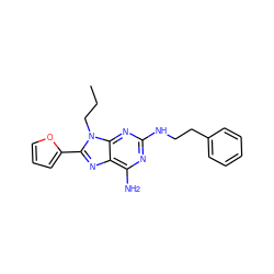 CCCn1c(-c2ccco2)nc2c(N)nc(NCCc3ccccc3)nc21 ZINC000147617297