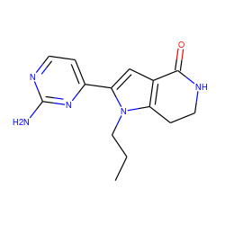 CCCn1c(-c2ccnc(N)n2)cc2c1CCNC2=O ZINC000028970462