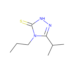 CCCn1c(C(C)C)n[nH]c1=S ZINC000006493372