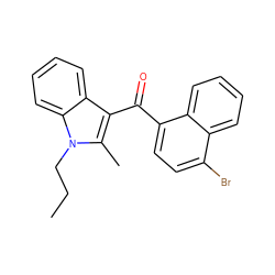 CCCn1c(C)c(C(=O)c2ccc(Br)c3ccccc23)c2ccccc21 ZINC000095562644