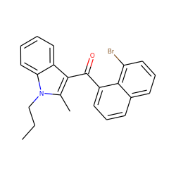 CCCn1c(C)c(C(=O)c2cccc3cccc(Br)c23)c2ccccc21 ZINC000095560160