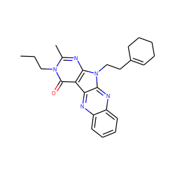 CCCn1c(C)nc2c(c1=O)c1nc3ccccc3nc1n2CCC1=CCCCC1 ZINC000002205048