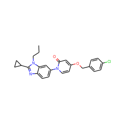 CCCn1c(C2CC2)nc2ccc(-n3ccc(OCc4ccc(Cl)cc4)cc3=O)cc21 ZINC000223457935