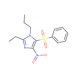 CCCn1c(CC)nc([N+](=O)[O-])c1S(=O)(=O)c1ccccc1 ZINC000000481353