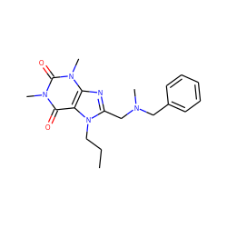 CCCn1c(CN(C)Cc2ccccc2)nc2c1c(=O)n(C)c(=O)n2C ZINC000002597758