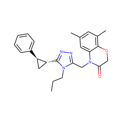 CCCn1c(CN2C(=O)COc3c(C)cc(C)cc32)nnc1[C@@H]1C[C@H]1c1ccccc1 ZINC000071340829