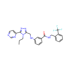 CCCn1c(CNc2cccc(C(=O)NCc3ccccc3C(F)(F)F)c2)nnc1-c1ccncn1 ZINC001772610642