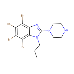 CCCn1c(N2CCNCC2)nc2c(Br)c(Br)c(Br)c(Br)c21 ZINC000143538562