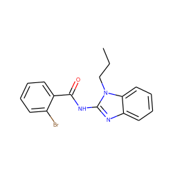 CCCn1c(NC(=O)c2ccccc2Br)nc2ccccc21 ZINC000012563781