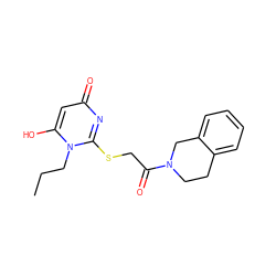 CCCn1c(O)cc(=O)nc1SCC(=O)N1CCc2ccccc2C1 ZINC000100615353