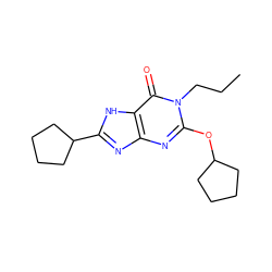 CCCn1c(OC2CCCC2)nc2nc(C3CCCC3)[nH]c2c1=O ZINC000117400243