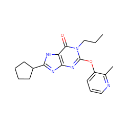 CCCn1c(Oc2cccnc2C)nc2nc(C3CCCC3)[nH]c2c1=O ZINC000117412956