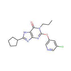 CCCn1c(Oc2cncc(Cl)c2)nc2nc(C3CCCC3)[nH]c2c1=O ZINC000198734512