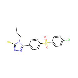 CCCn1c(S)nnc1-c1ccc(S(=O)(=O)c2ccc(Cl)cc2)cc1 ZINC000028524836