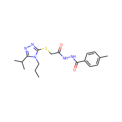 CCCn1c(SCC(=O)NNC(=O)c2ccc(C)cc2)nnc1C(C)C ZINC000001364267