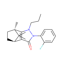 CCCn1c2c(c(=O)n1-c1ccccc1F)[C@H]1CC[C@]2(C)C1(C)C ZINC000141486267