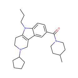 CCCn1c2c(c3cc(C(=O)N4CCC(C)CC4)ccc31)CN(C1CCCC1)CC2 ZINC000036488039