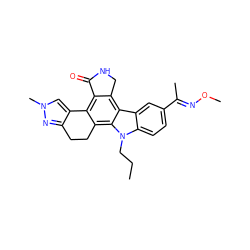 CCCn1c2ccc(/C(C)=N/OC)cc2c2c3c(c4c(c21)CCc1nn(C)cc1-4)C(=O)NC3 ZINC000029041271