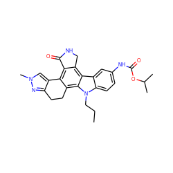 CCCn1c2ccc(NC(=O)OC(C)C)cc2c2c3c(c4c(c21)CCc1nn(C)cc1-4)C(=O)NC3 ZINC000034947325