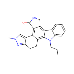 CCCn1c2ccccc2c2c3c(c4c(c21)CCc1nn(C)cc1-4)C(=O)NC3 ZINC000029125493