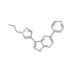 CCCn1cc(-c2c[nH]c3ncc(-c4ccncc4)nc23)cn1 ZINC000224561543