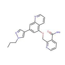 CCCn1cc(-c2cc(OCc3ncccc3C(N)=O)c3cccnc3c2)cn1 ZINC000147826694